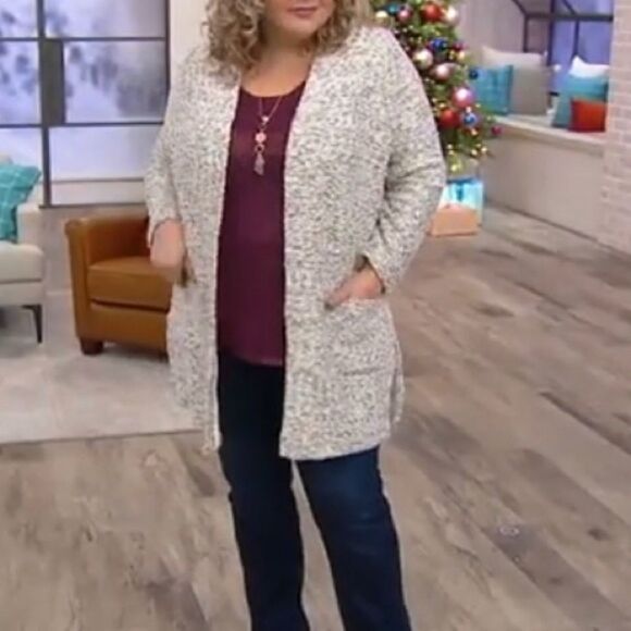 GRAVER Susan Graver Novelty Slub-Knit Cardigan - Picture 8 of 8